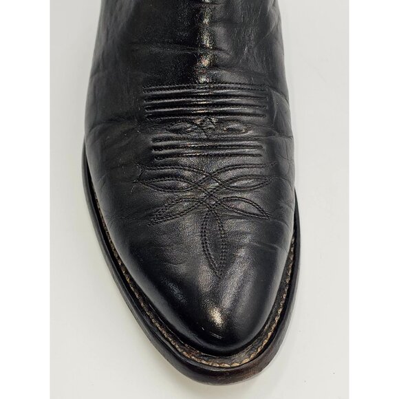 Tony Lama Men's Black Leather Western Cowboy Round Toe Boots Size 8D 2856 - Picture 9 of 16